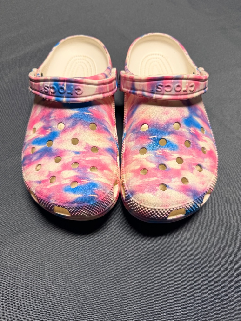Crocs Womens Classic Clog - Pink Blue Tie-Dye
